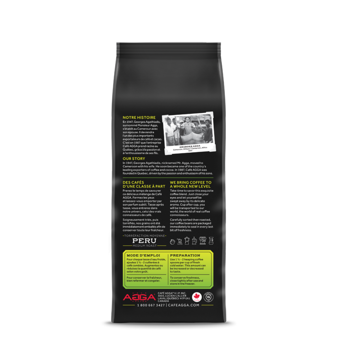 peru 340 g medium roast beans back