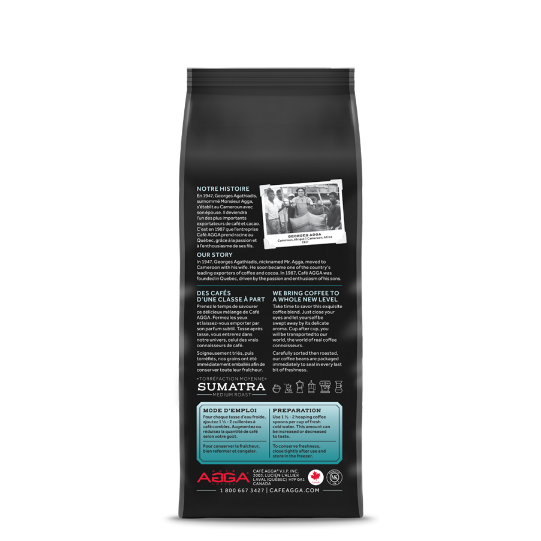 sumatra 340 g medium roast beans back